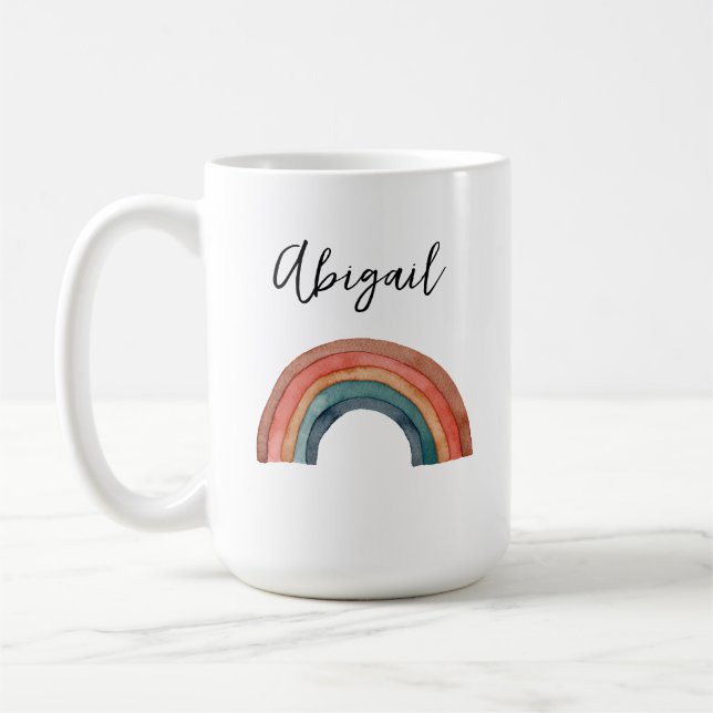 Personalised Watercolor Rainbow Mug (Left)