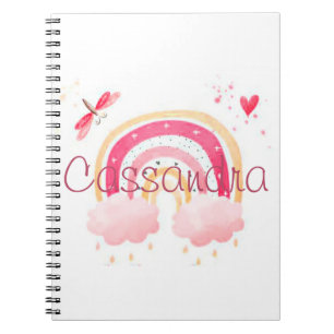 Personalised watercolor rainbow notebook