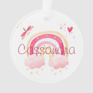 Personalised watercolor rainbow ornament