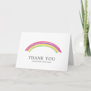 Personalised Watercolor Rainbow Thank You Card