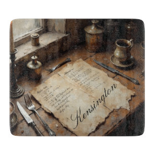 Personalised Watercolor Recipe Glass Cutting Board