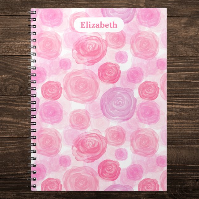 Personalised Watercolor Roses Notebook (Creator Uploaded)