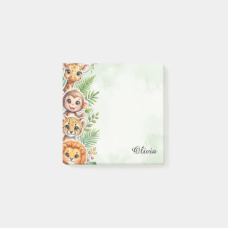 Personalised Watercolor Safari Animals Sticky Note