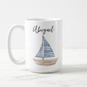 Personalised Watercolor Sailboat Mug