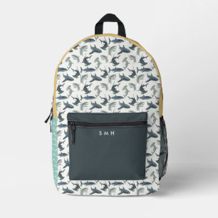 Personalised Watercolor Shark Backpack