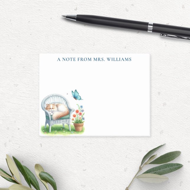 Personalised Watercolor Sleeping Persian Cat Post-it Notes (Creator Uploaded)