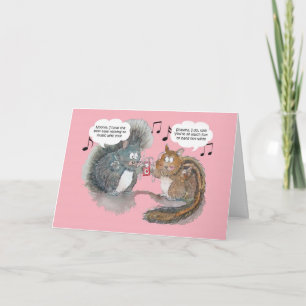Personalised Watercolor Squirrel and Chipmunk Card