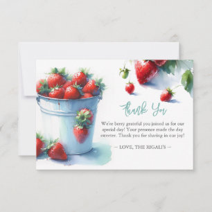 Personalised Watercolor Strawberry Thank You Card