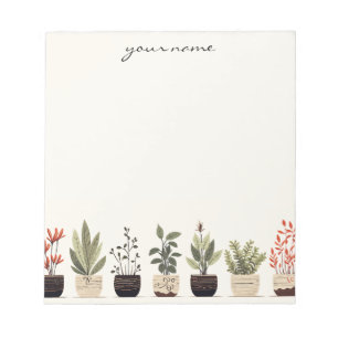 Personalised Watercolor Succulents Boho Notepad