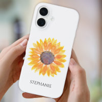 Personalised Watercolor Sunflower