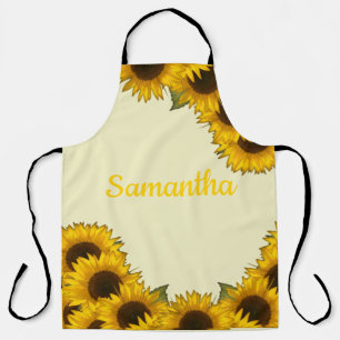 Personalised Watercolor Sunflowers Apron