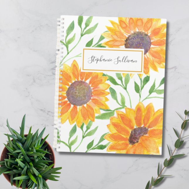 Personalised Watercolor Sunflowers Greenery  Planner (Creator Uploaded)