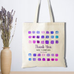 Personalised Watercolor Thank You Teacher Tote Bag<br><div class="desc">Say Thank You to your teacher with this tote bag which is decorated with a watercolor pattern in shades of purple. Easily customisable. To edit further use the Design Tool to change the font, font size, or colour. Because we create our artwork you won't find this exact image from other...</div>
