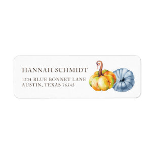 Personalised watercolor Thanksgiving pumpkin