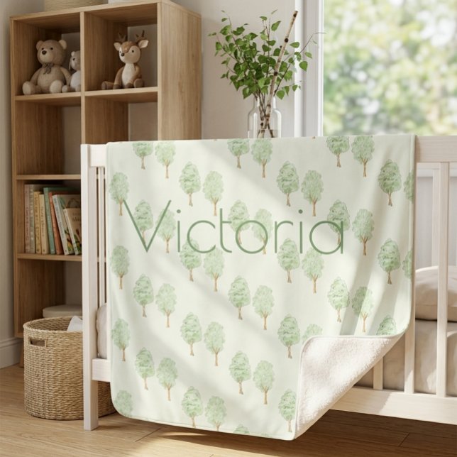 Personalised Watercolor Trees Blanket for Nursery  (Creator Uploaded)