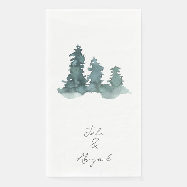 Personalised Watercolor Trees Napkin (Front)