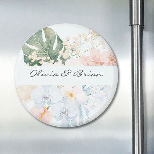 Personalised Watercolor Tropical Flower Floral Magnet