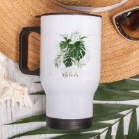 Personalised Watercolor Tropical Leaves
