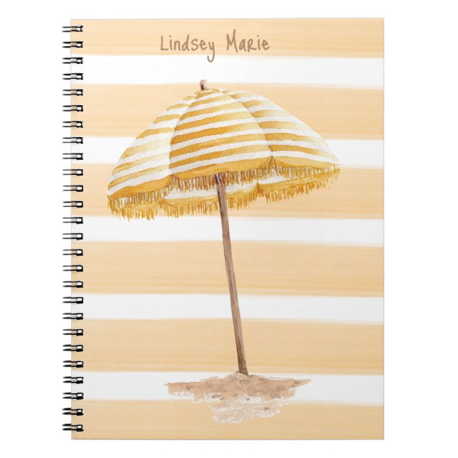 Personalised Watercolor Umbrella Notebook (Front)