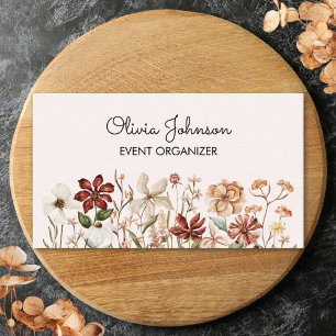 Personalised Watercolor Vintage Wildflower Meadow Business Card