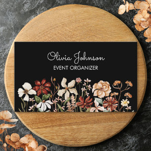 Personalised Watercolor Vintage Wildflower Meadow Business Card