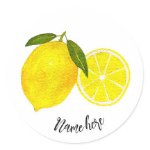 Personalised Watercolor Yellow Lemons