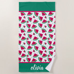 Personalised watermelon beach towel