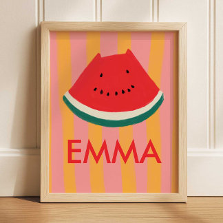 Personalised Watermelon Kids Wall Art