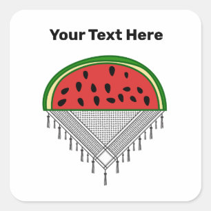 Personalised Watermelon & Palestine T-shirt Square Sticker