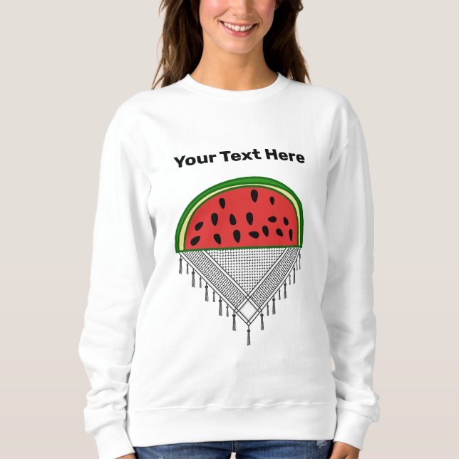 Personalised Watermelon & Palestine T-shirt Sweatshirt (Front)