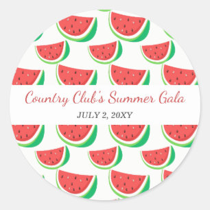 Personalised Watermelon Pattern Summer Party Classic Round Sticker