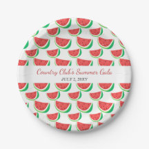 Personalised Watermelon Pattern Summer Party Plate