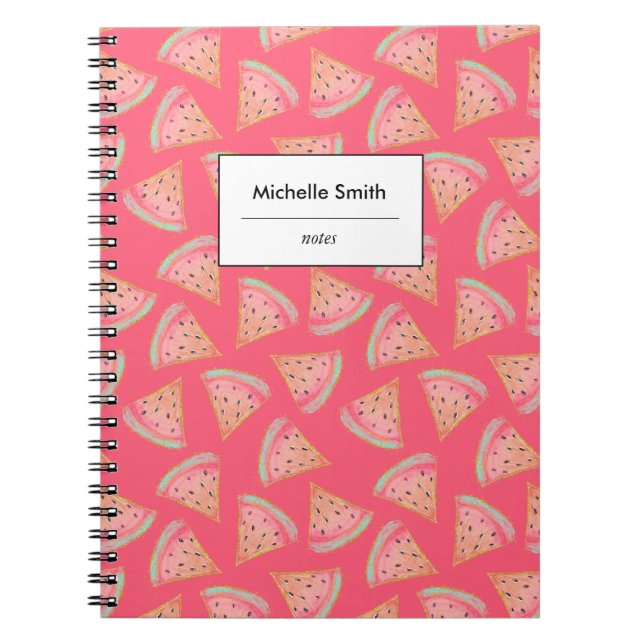 Personalised Watermelon Pink Notebook (Front)