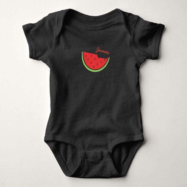 Personalised Watermelon Summer T-Shirt Baby Bodysuit (Front)