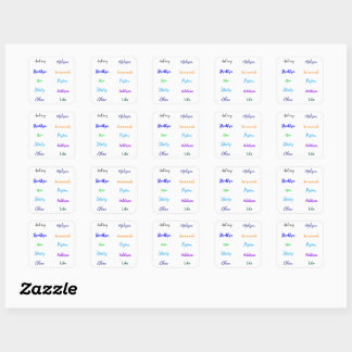 Personalised Waterproof Handwritten Script Names 1 Square Sticker