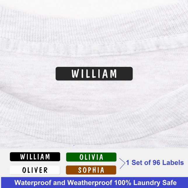 Personalised Waterproof Name Kids School Clothing (Waterproof and Weatherproof 100% Laundry Safe Name Labels For Clothes)