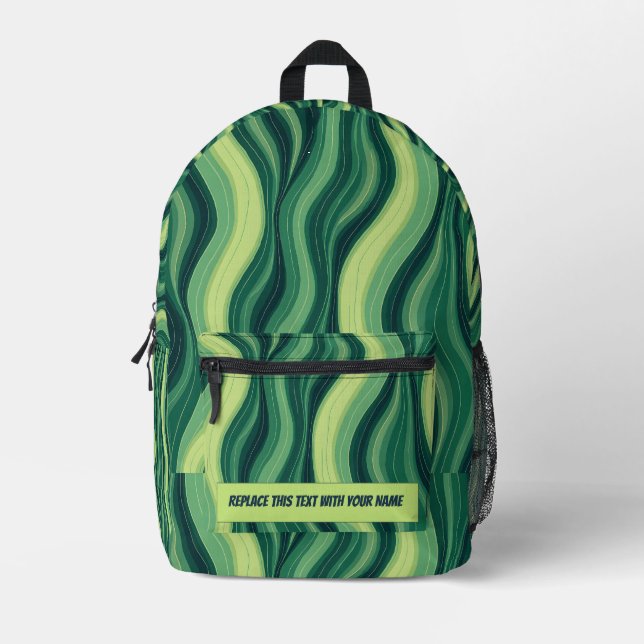 Personalised Wavy Stripe Backpack (Front)