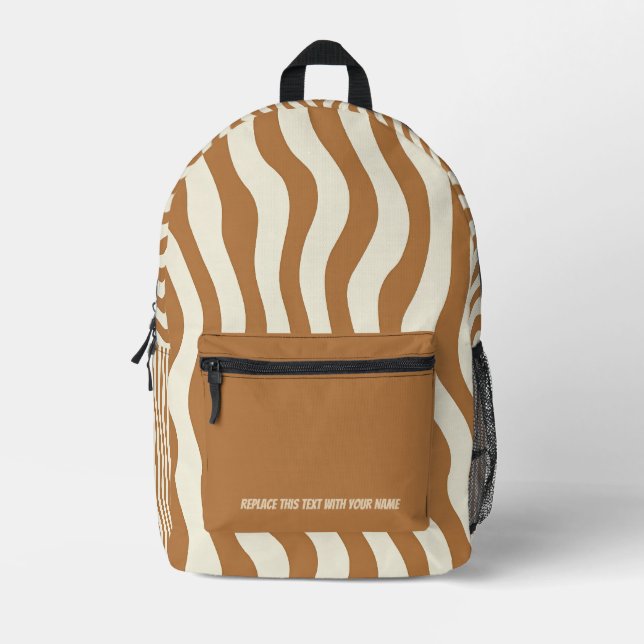 Personalised Wavy Stripe Backpack (Front)
