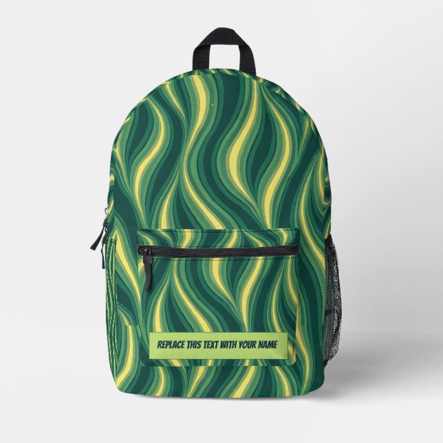 Personalised Wavy Stripe Backpack (Front)