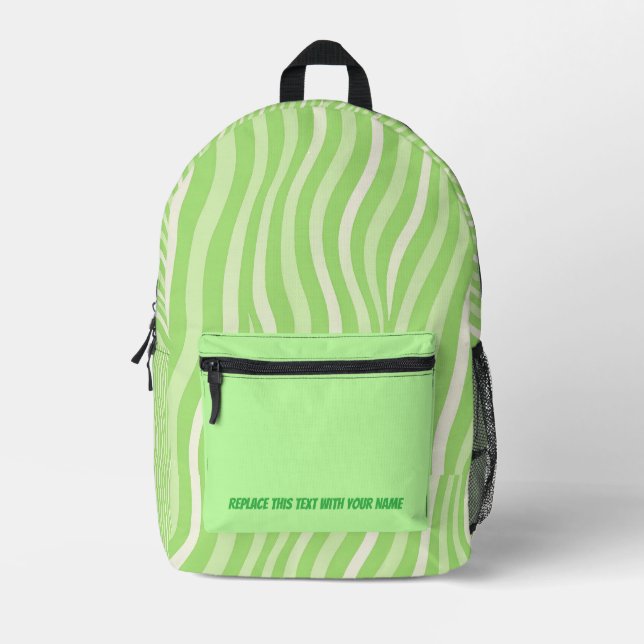 Personalised Wavy Stripe Backpack (Front)