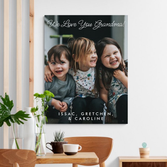 Personalised We Love You Grandma Photo Script Canvas Print (Creator Uploaded)
