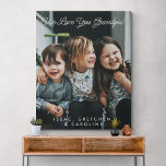Personalised We Love You Grandpa Photo Script  Canvas Print<br><div class="desc">Personalised We Love You Grandpa Photo with Script Typography Canvas (all text can be customised)</div>