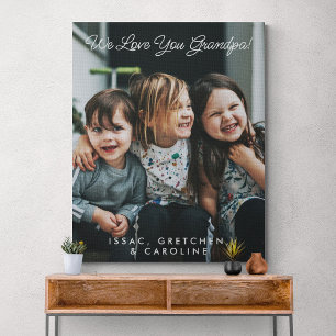 Personalised We Love You Grandpa Photo Script  Canvas Print