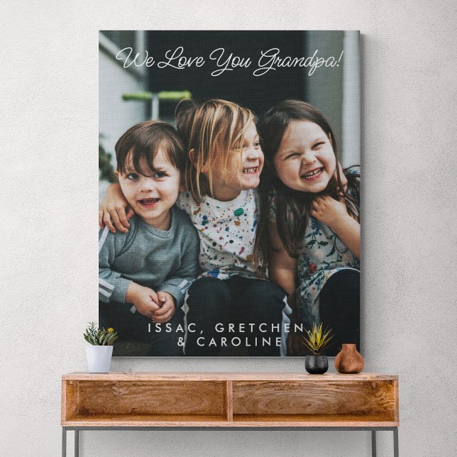 Personalised We Love You Grandpa Photo Script  Canvas Print (Creator Uploaded)