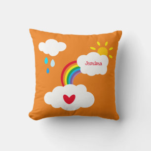 Personalised Weather Cloud and Raindrops Cushion