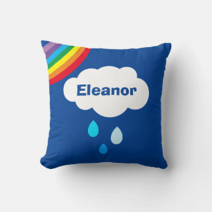 Personalised Weather Cloud and Raindrops Cushion