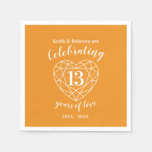 Personalised wedding anniversary 13 years citrine napkin
