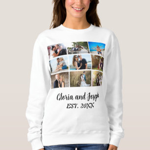 Personalised Wedding Anniversary 9 Photo Collage  Sweatshirt
