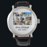 Personalised Wedding Anniversary 9 Photo Collage  Watch<br><div class="desc">Personalised Wedding Anniversary 9 Photo Collage Watch. Create your using wedding Photos,  names of the couple and year of marriage. Perfect gift idea for a wedding Anniversary.</div>