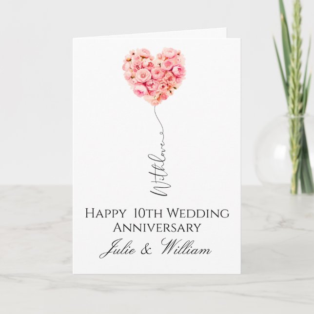 Personalised Wedding Anniversary Card (Front)